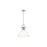Golden Lighting Duncan Large 1-Light Rod Pendant, Chrome/White