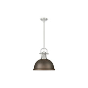 Golden Lighting Duncan Large 1-Light Rod Pendant, Pewter/Bronze - 3604-LPW-RBZ