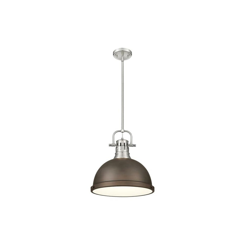 Golden Lighting Duncan Large 1-Light Rod Pendant, Pewter/Bronze