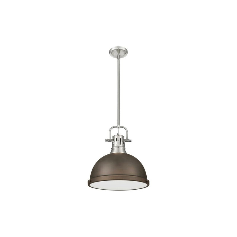 Golden Lighting Duncan Large 1-Light Rod Pendant, Pewter/Bronze