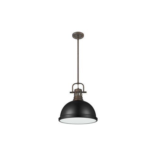 Golden Duncan 1-Light Large Pendant, Rubbed Bronze/Matte Black