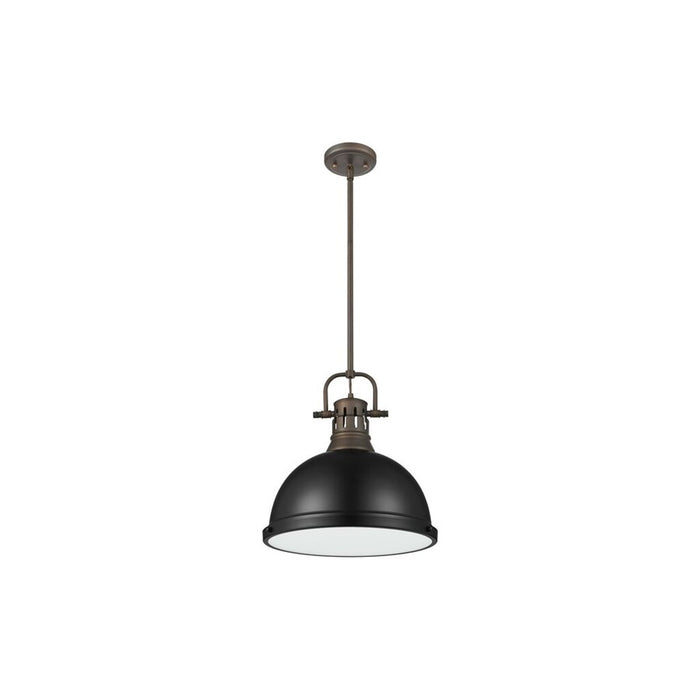 Golden Duncan 1-Light Large Pendant, Rubbed Bronze/Matte Black