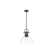 Golden Duncan 1-Light Pendant, Rubbed Bronze/Clear Glass - 3604-LRBZ-CLR