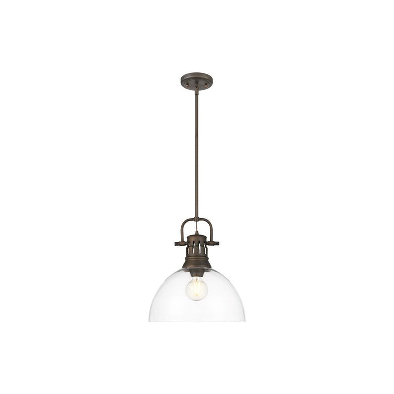 Golden Duncan 1-Light Pendant, Rubbed Bronze/Clear Glass - 3604-LRBZ-CLR