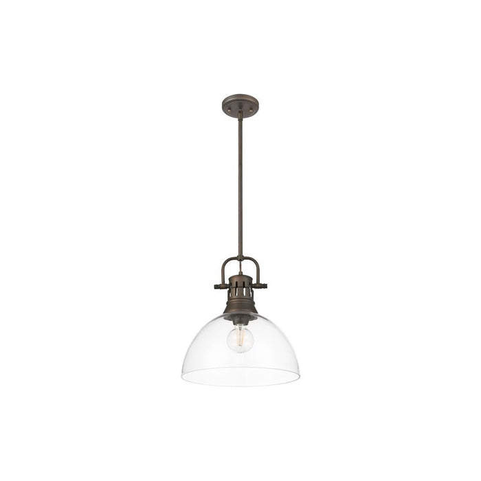 Golden Duncan 1-Light Pendant, Rubbed Bronze/Clear Glass