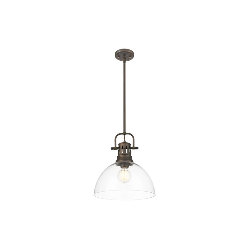 Golden Duncan 1-Light Pendant, Rubbed Bronze/Clear Glass