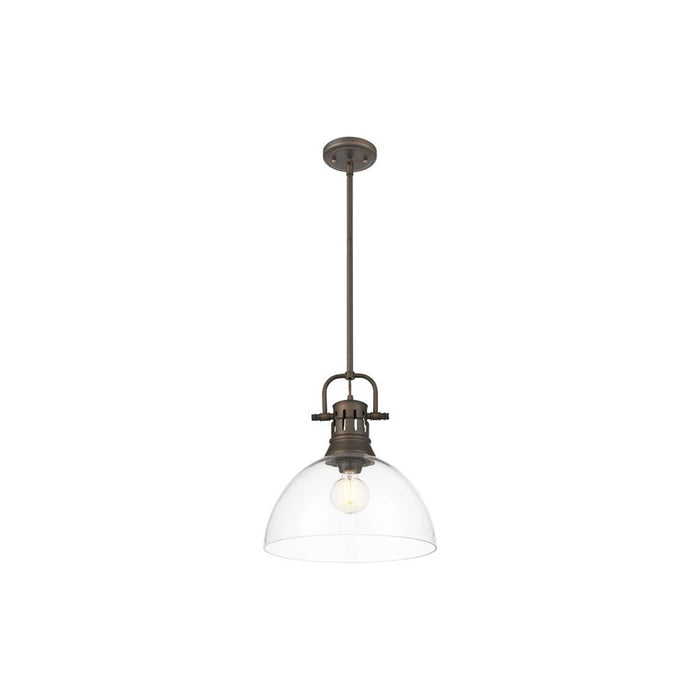 Golden Duncan 1-Light Pendant, Rubbed Bronze/Clear Glass