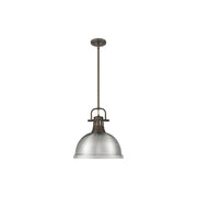 Golden Lighting Duncan Large 1-Light Rod Pendant, Bronze/Pewter - 3604-LRBZ-PW