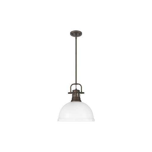 Golden Duncan 1-Light Large Pendant, Rubbed Bronze/Matte White - 3604-LRBZ-WHT