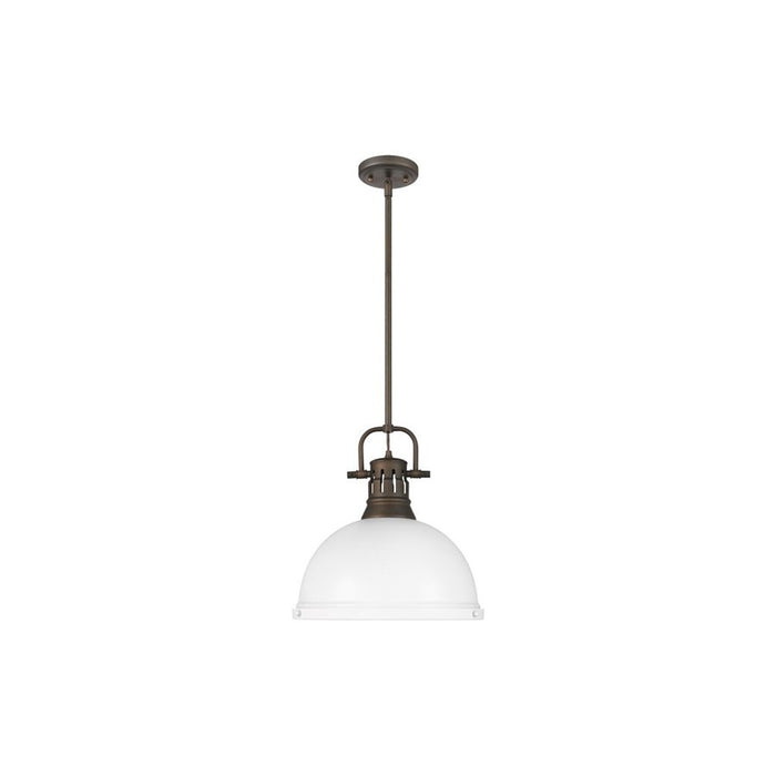 Golden Duncan 1-Light Large Pendant, Rubbed Bronze/Matte White - 3604-LRBZ-WHT