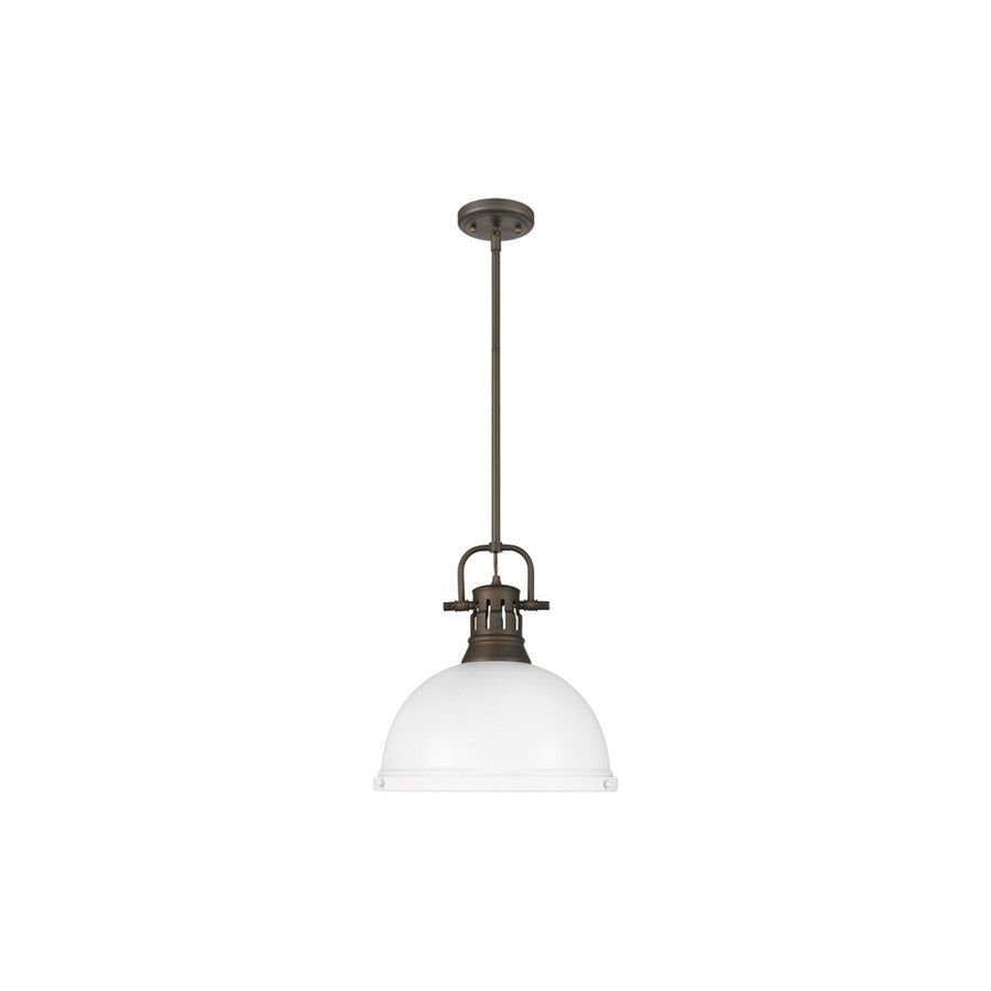 Golden Duncan 1-Light Large Pendant, Rubbed Bronze/Matte White - 3604-LRBZ-WHT