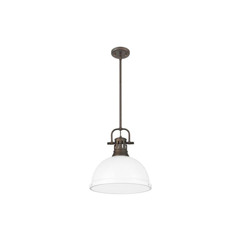 Golden Duncan 1-Light Large Pendant, Rubbed Bronze/Matte White
