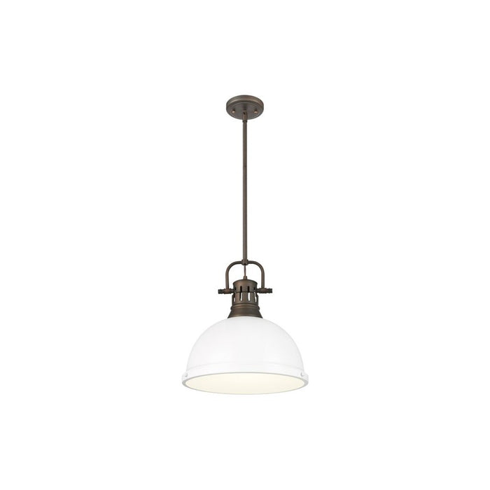 Golden Duncan 1-Light Large Pendant, Rubbed Bronze/Matte White