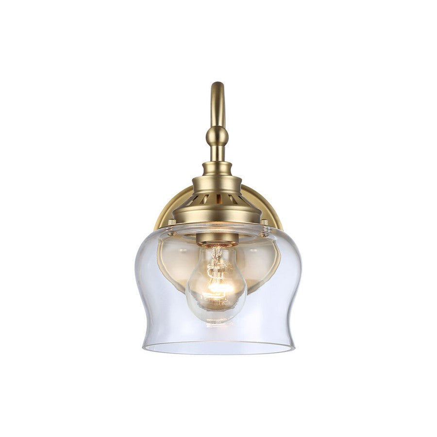 Golden Daphne 1-Light Wall Sconce, Champagne Bronze/Clear Glass - 3610-1WBCB-CLR