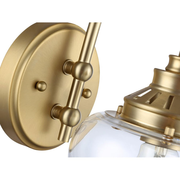 Golden Daphne 1-Light Wall Sconce, Champagne Bronze/Clear Glass