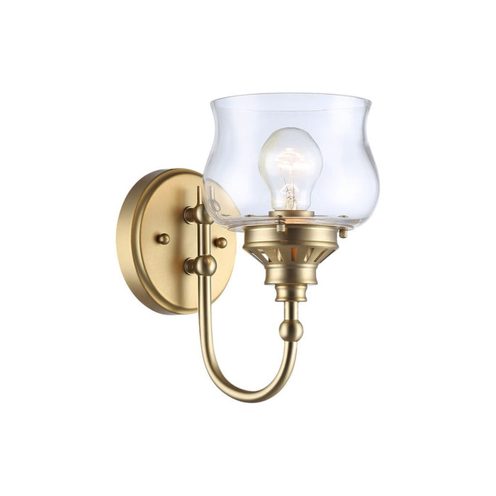 Golden Daphne 1-Light Wall Sconce, Champagne Bronze/Clear Glass