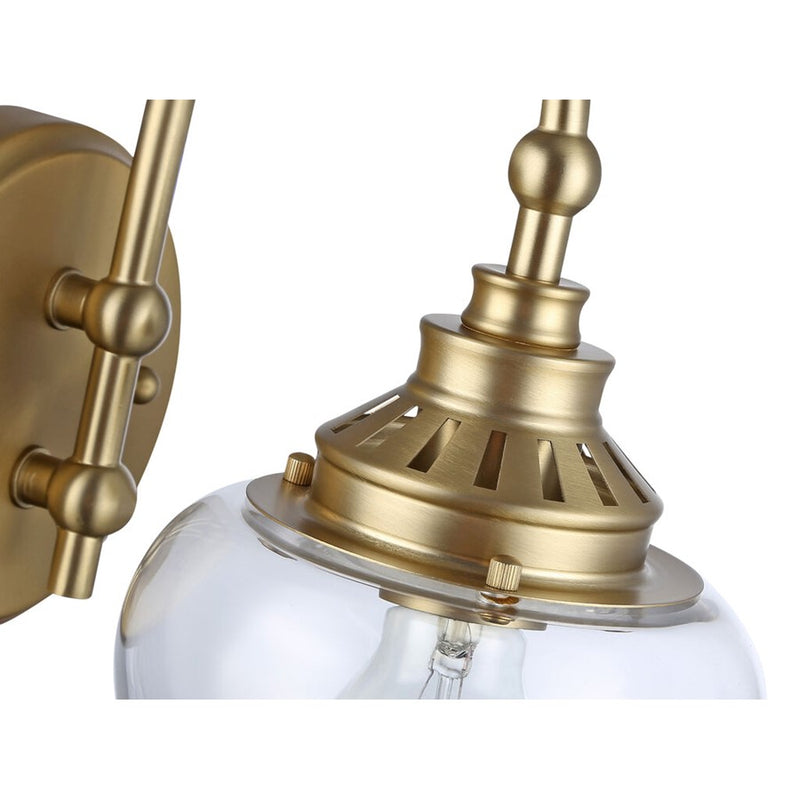 Golden Daphne 1-Light Wall Sconce, Champagne Bronze/Clear Glass