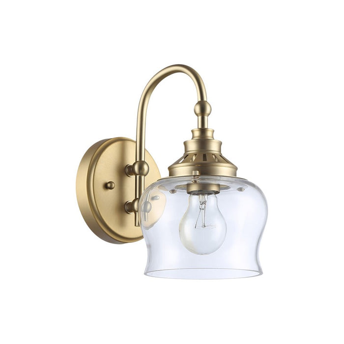 Golden Daphne 1-Light Wall Sconce, Champagne Bronze/Clear Glass