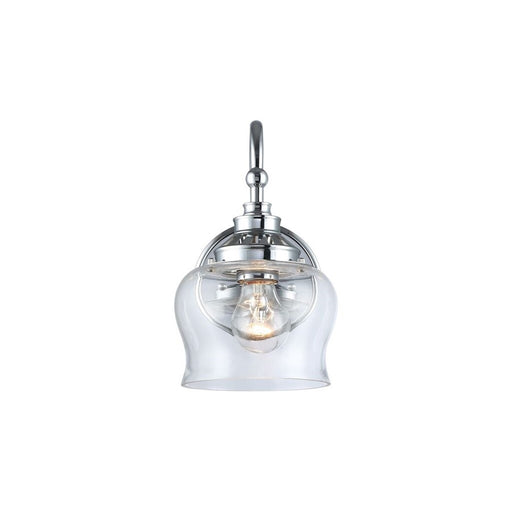 Golden Lighting Daphne 1-Light Wall Sconce, Chrome/Clear Glass - 3610-1WCH-CLR
