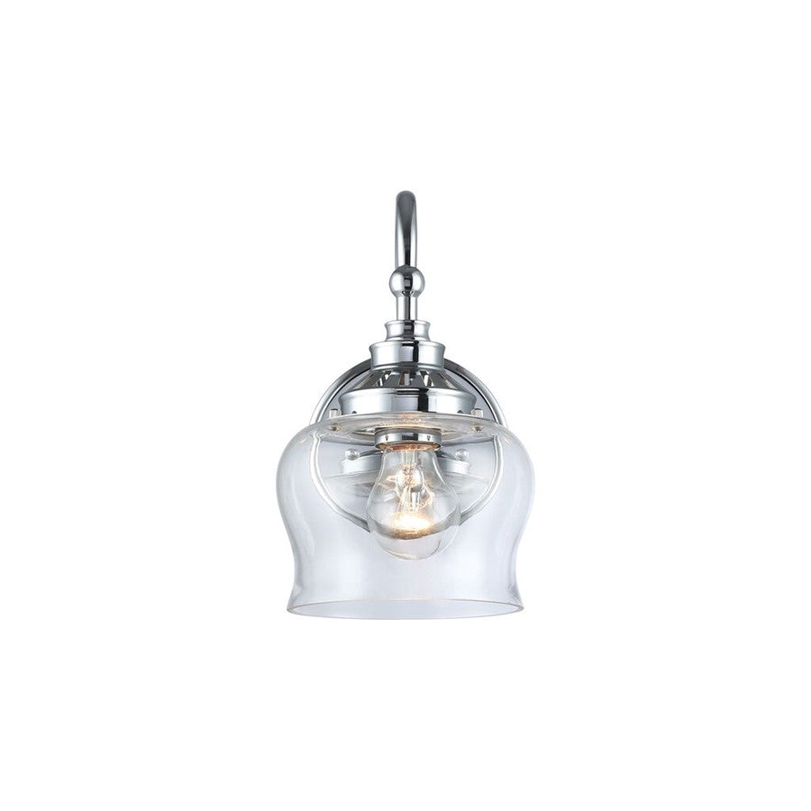 Golden Lighting Daphne 1-Light Wall Sconce, Chrome/Clear Glass - 3610-1WCH-CLR