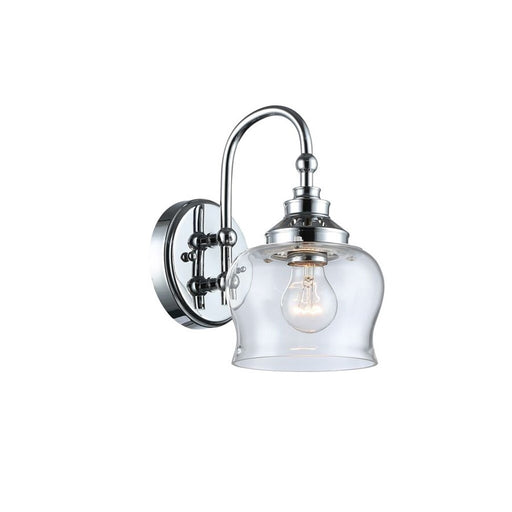 Golden Lighting Daphne 1-Light Wall Sconce, Chrome/Clear Glass