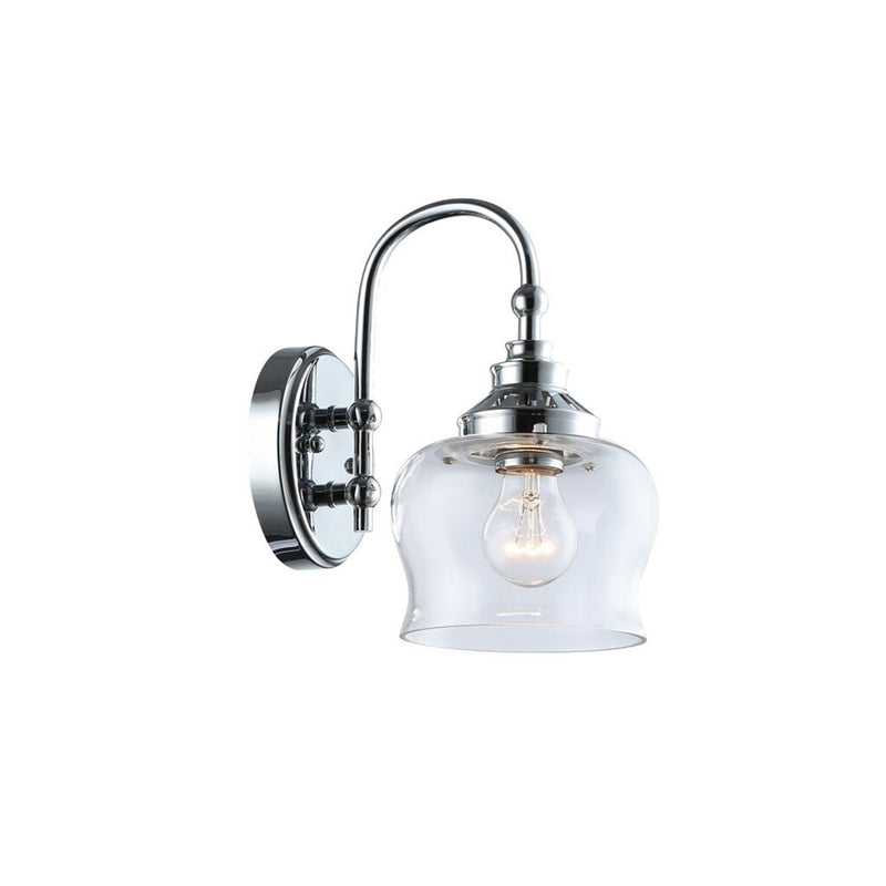Golden Lighting Daphne 1-Light Wall Sconce, Chrome/Clear Glass