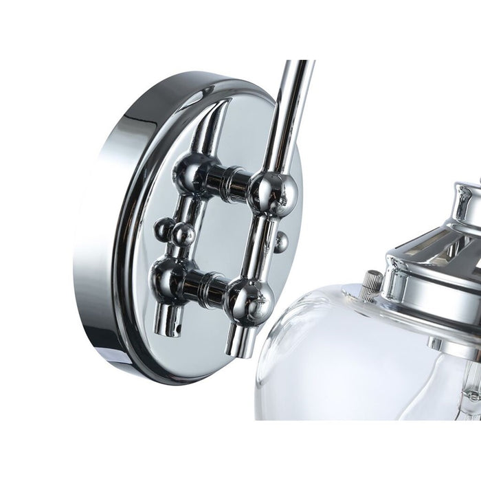 Golden Lighting Daphne 1-Light Wall Sconce, Chrome/Clear Glass