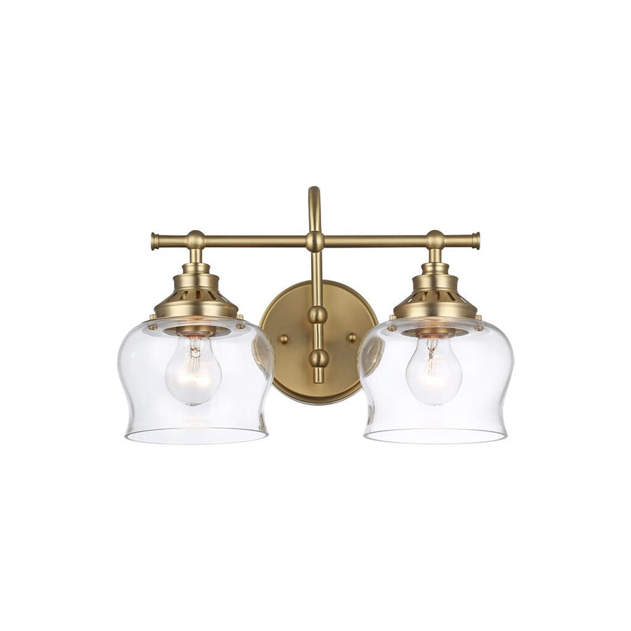 Golden Daphne 2-Light Vanity Light, Bronze/Clear Glass - 3610-BA2BCB-CLR
