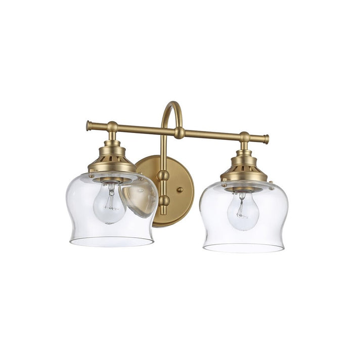 Golden Daphne 2-Light Vanity Light, Bronze/Clear Glass