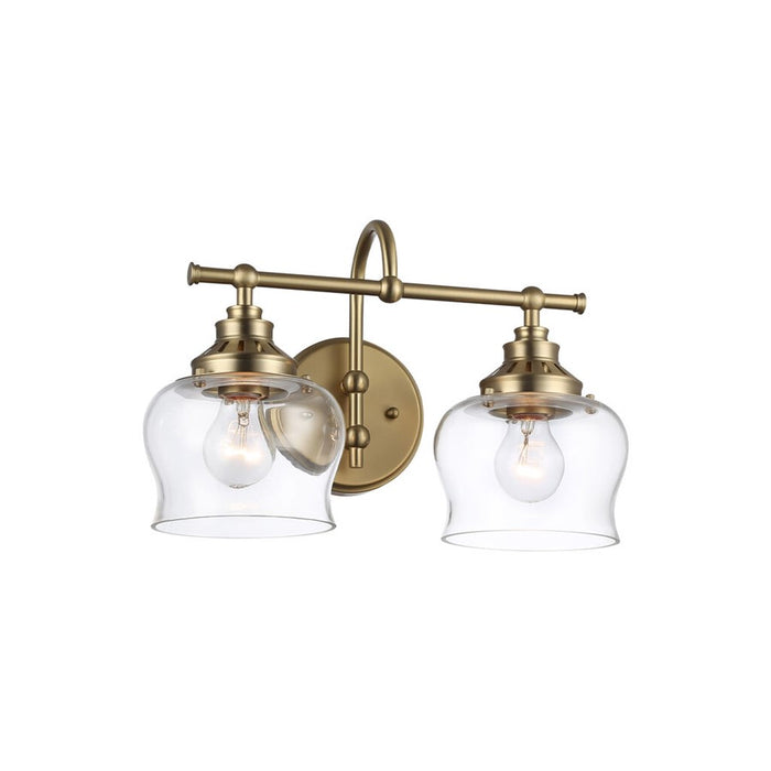 Golden Daphne 2-Light Vanity Light, Bronze/Clear Glass