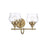 Golden Daphne 2-Light Vanity Light, Bronze/Clear Glass