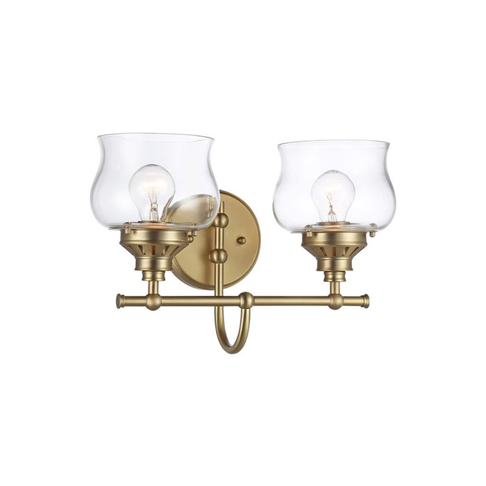 Golden Daphne 2-Light Vanity Light, Bronze/Clear Glass