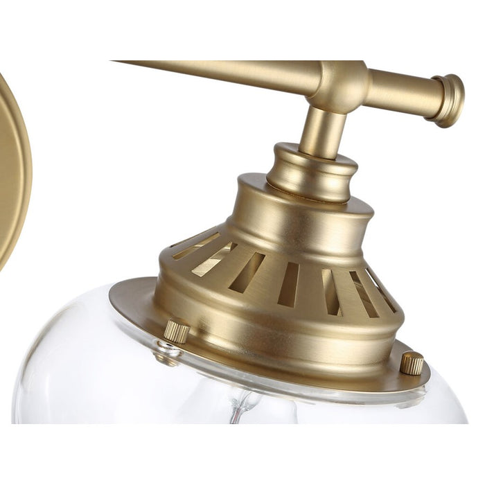 Golden Daphne 2-Light Vanity Light, Bronze/Clear Glass