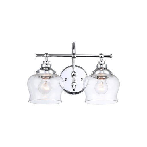 Golden Lighting Daphne 2-Light Vanity Light, Chrome/Clear Glass - 3610-BA2CH-CLR
