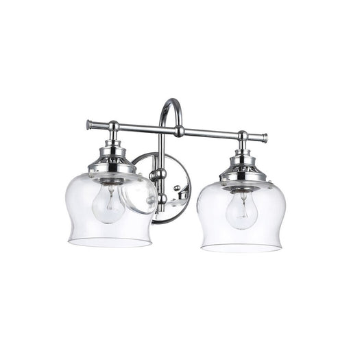 Golden Lighting Daphne 2-Light Vanity Light, Chrome/Clear Glass