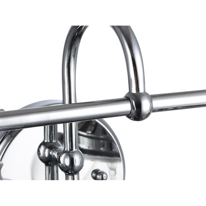 Golden Lighting Daphne 2-Light Vanity Light, Chrome/Clear Glass