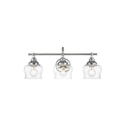 Golden Lighting Daphne 3-Light Vanity Light, Chrome/Clear Glass - 3610-BA3CH-CLR