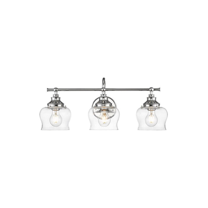 Golden Lighting Daphne 3-Light Vanity Light, Chrome/Clear Glass - 3610-BA3CH-CLR
