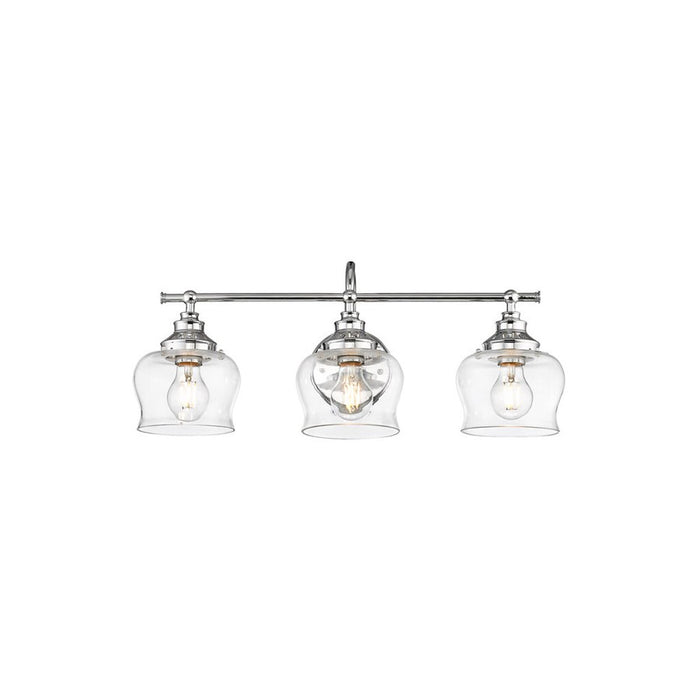 Golden Lighting Daphne 3-Light Vanity Light, Chrome/Clear Glass