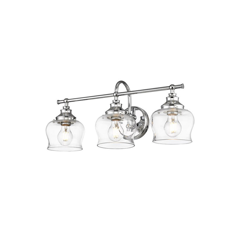 Golden Lighting Daphne 3-Light Vanity Light, Chrome/Clear Glass