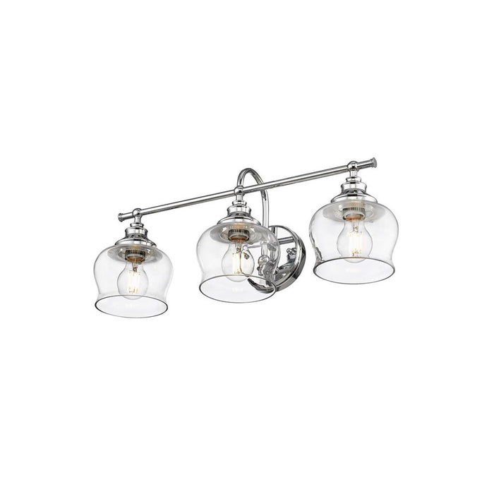 Golden Lighting Daphne 3-Light Vanity Light, Chrome/Clear Glass