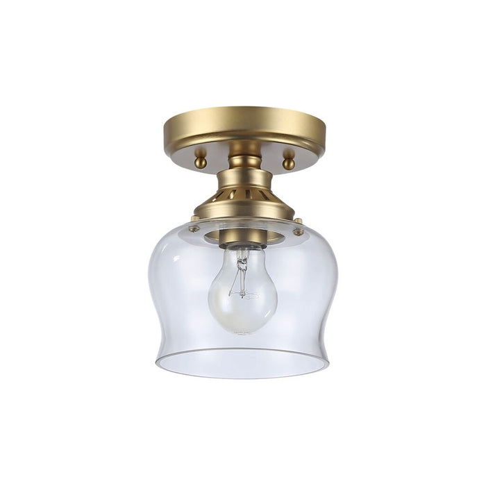 Golden Daphne 1-Light Semi-Flush, Champagne Bronze/Clear Glass - 3610-SFBCB-CLR