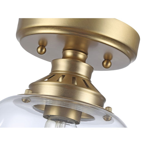 Golden Daphne 1-Light Semi-Flush, Champagne Bronze/Clear Glass