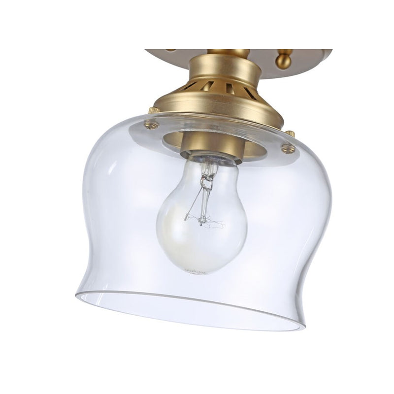 Golden Daphne 1-Light Semi-Flush, Champagne Bronze/Clear Glass