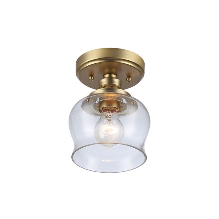Golden Daphne 1-Light Semi-Flush, Champagne Bronze/Clear Glass