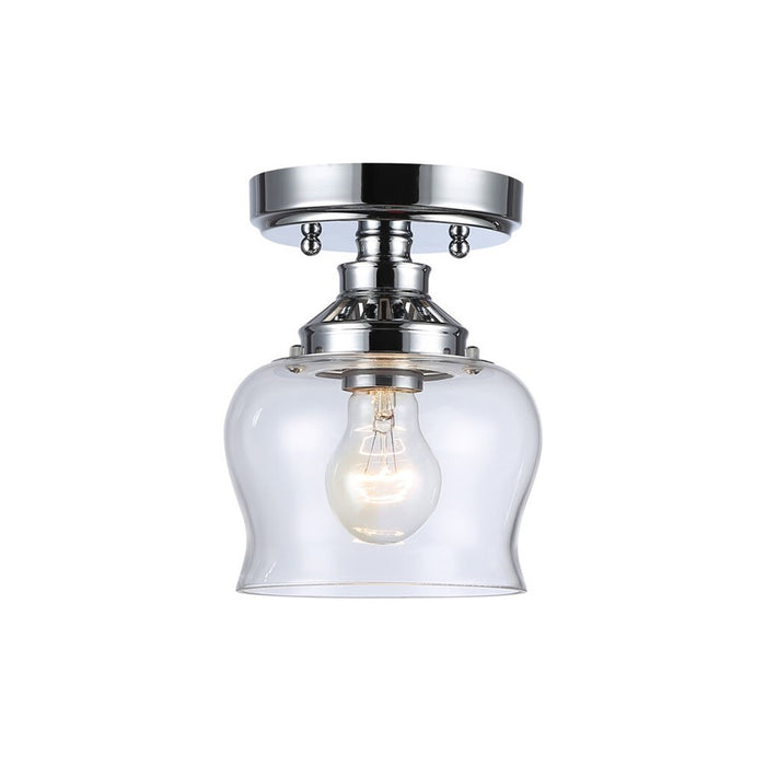Golden Lighting Daphne 1-Light Semi-Flush, Chrome/Clear Glass - 3610-SFCH-CLR