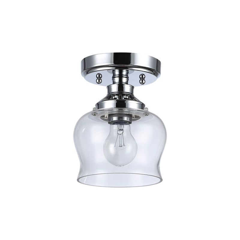 Golden Lighting Daphne 1-Light Semi-Flush, Chrome/Clear Glass