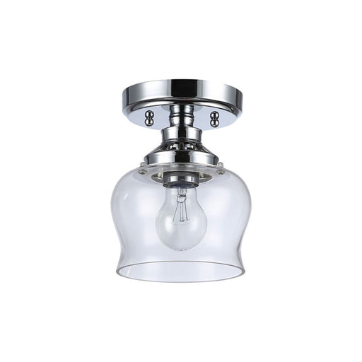 Golden Lighting Daphne 1-Light Semi-Flush, Chrome/Clear Glass