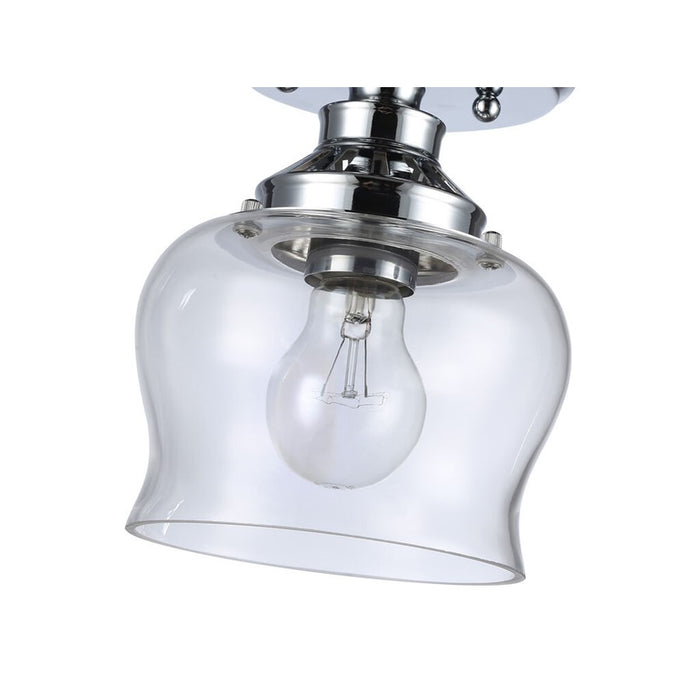 Golden Lighting Daphne 1-Light Semi-Flush, Chrome/Clear Glass
