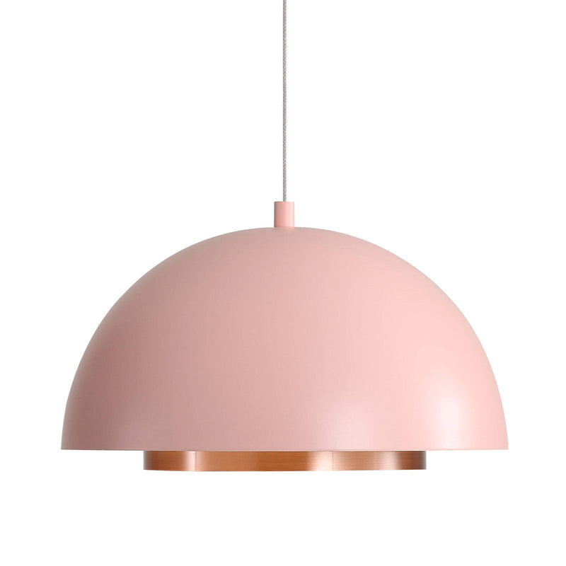 Golden Lighting Solsken 12in 1-Light LED Pendant | Modern Dusty Rose and Aged Copper Steel | Kitchen Island & Dining Room | Model 3632-12 DRS-ACR